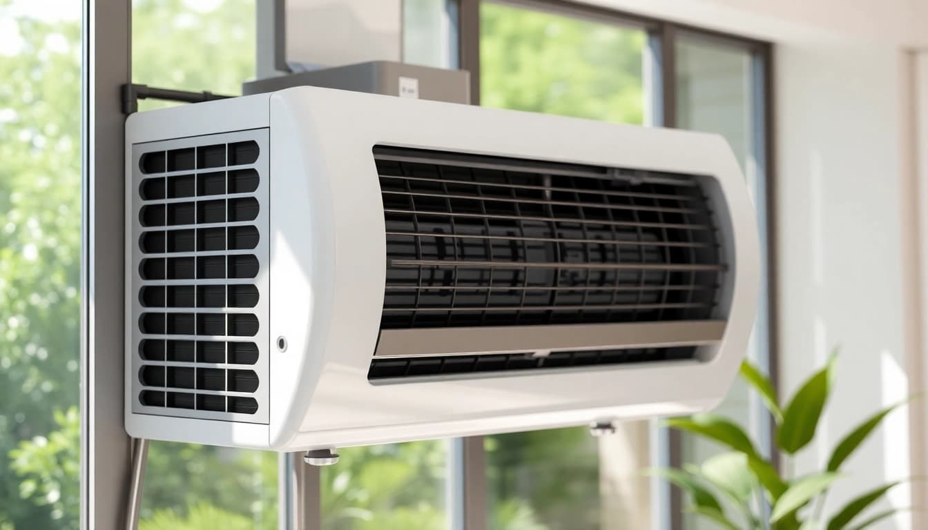 Highlighting an american standard air conditioner demonstrating modern efficiency and sleek design in a home setting.