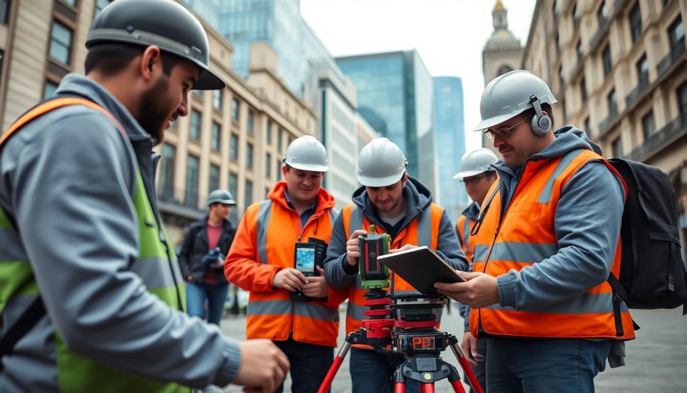GPR surveys london team using advanced equipment in urban setting.