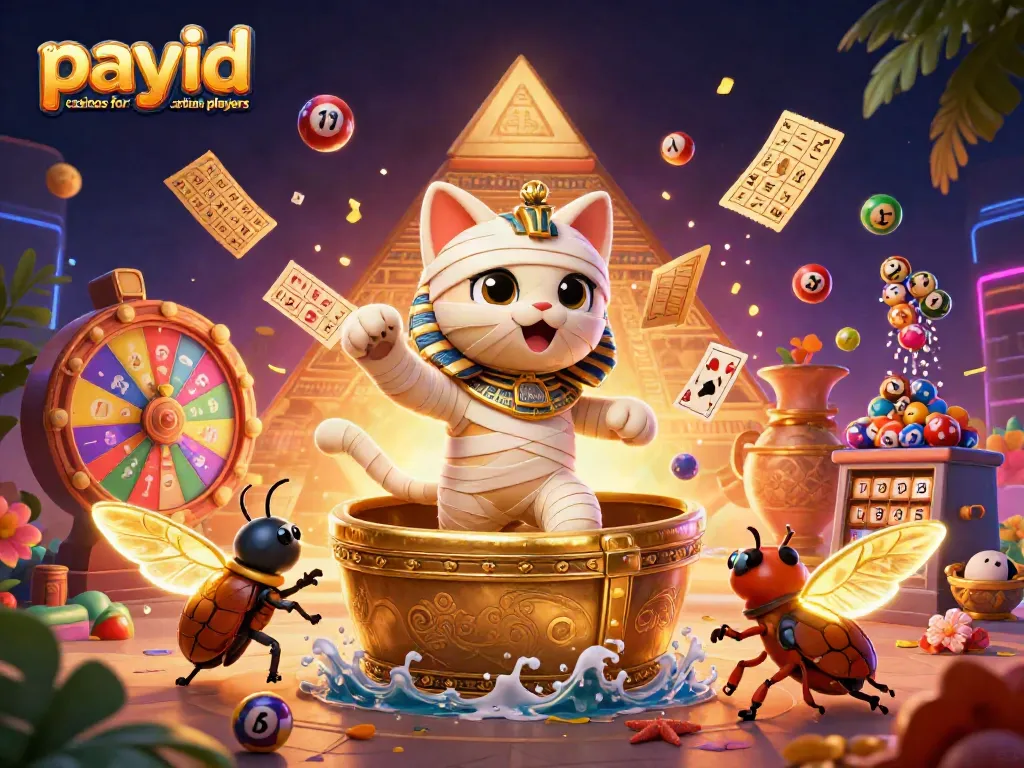 Experience the excitement of payid casinos for australian players with a dynamic 3D scene featuring vibrant casino characters and elements.