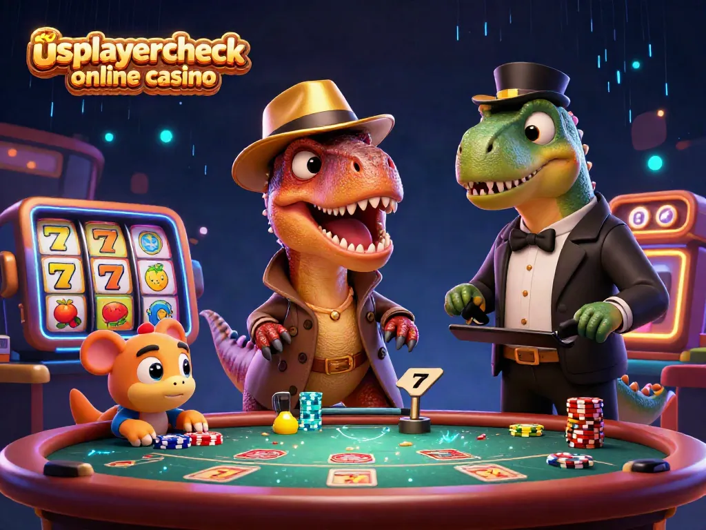 Play at usplayercheck online casino with 3D velociraptor card counter at a blackjack table