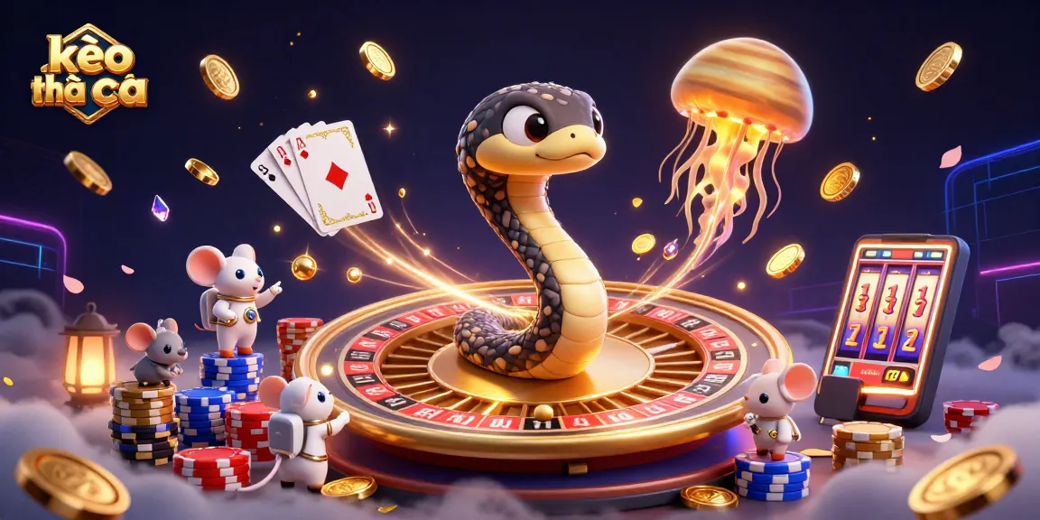 Engage in thrilling wagers with kèo nhà cái at this vibrant, cosmic casino illustration.