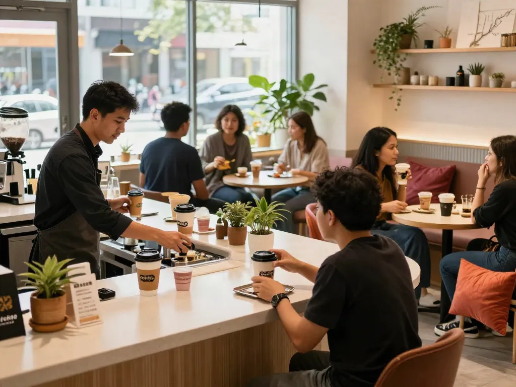 Customers enjoying the lively atmosphere at rokok88 coffee shop.
